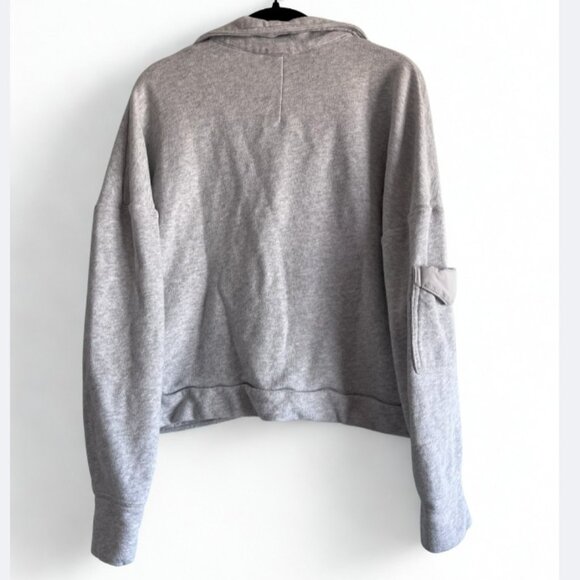 Free People Movement Grey Collared Sweatshirt L Crossover Waist Athleisure Cozy - Picture 7 of 8